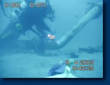 ROV observing diver at work